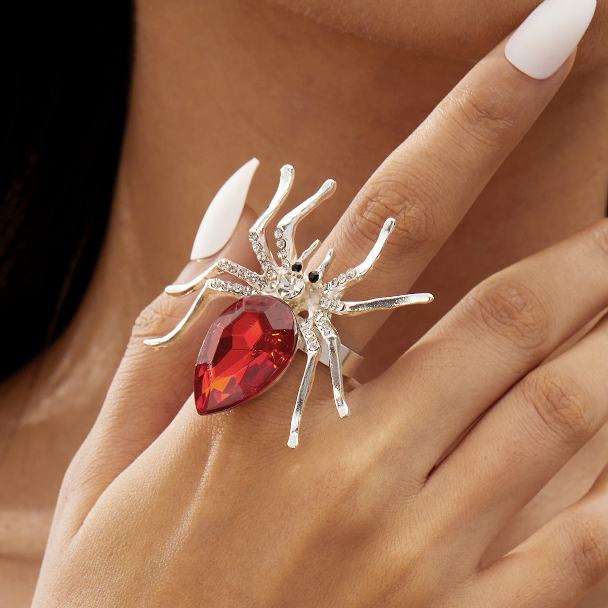 Wholesale Dark Style Halloween Personality Exaggerated Hip-Hop Spider Rings